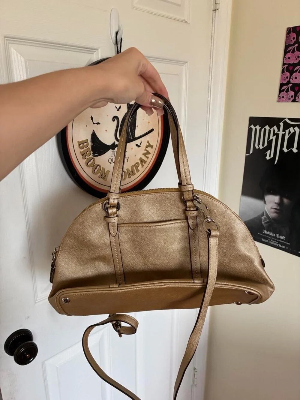 Coach Metallic Gold Dome Satchel